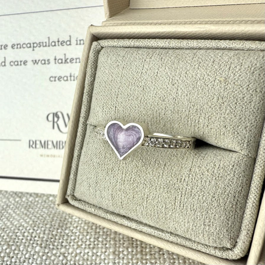 Crystal Heart Memorial Ring