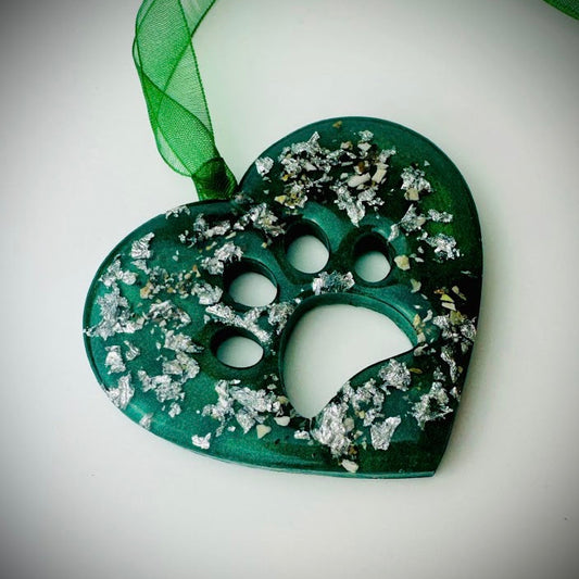 Heart Paw Memorial Decoration