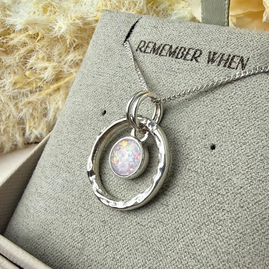 Sterling Silver Hammered Round Memorial Pendant