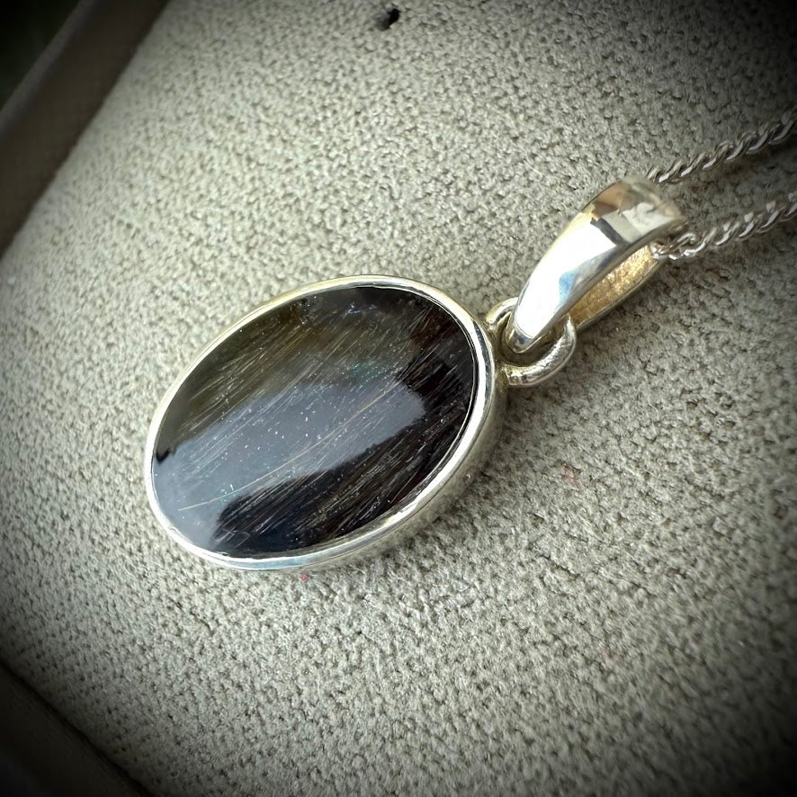 Sterling Silver Oval Memorial Pendant
