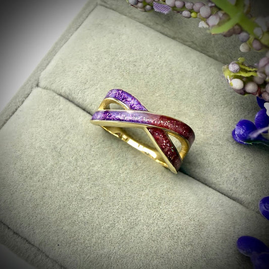 9ct Yellow gold Simple Infinity Memorial Ring Size P ONLY
