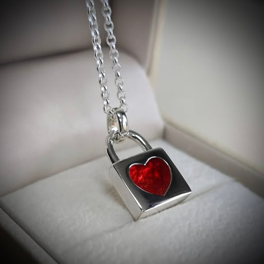 Sterling Silver Love Padlock Memorial Pendant