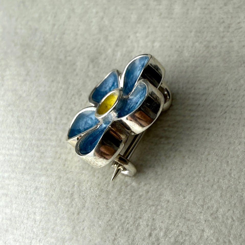 Sterling Silver Forget Me Not/Flower Memorial Brooch/Pin