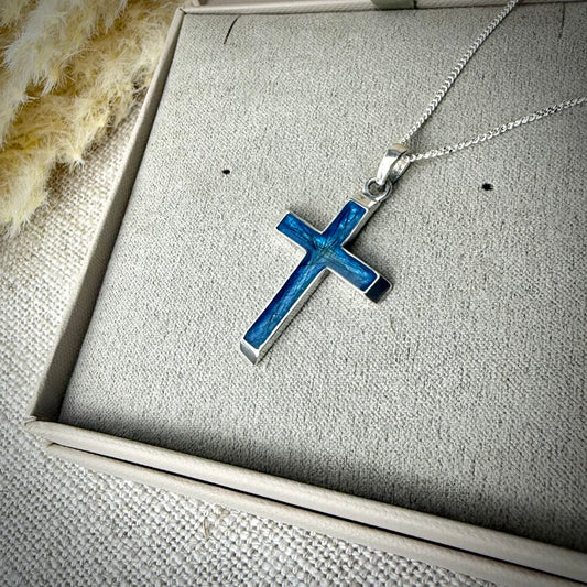 Sterling Silver 3D Cross Memorial Pendant