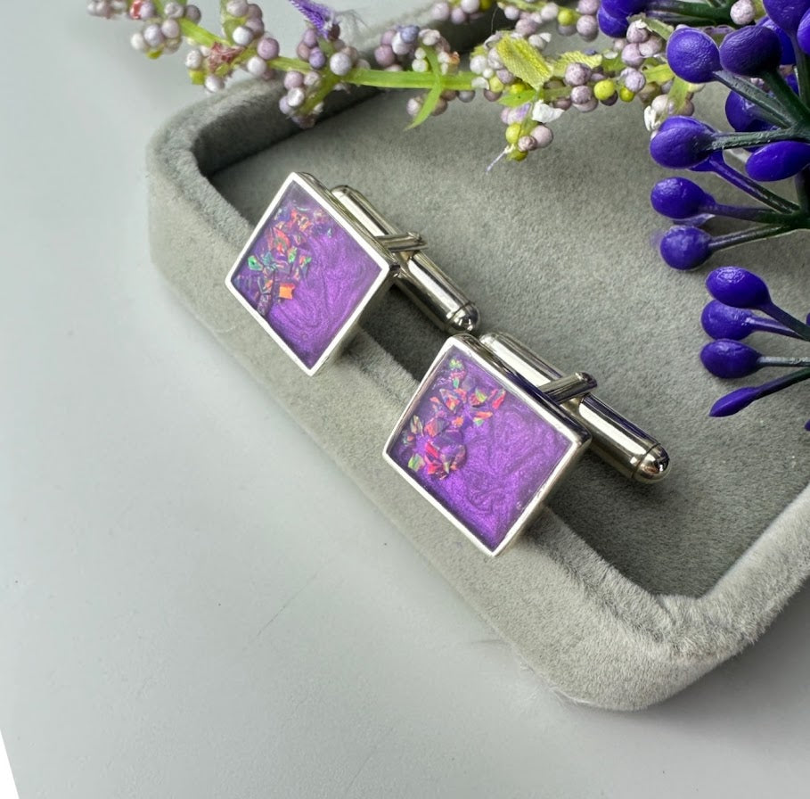 Sterling Silver Square Memorial Cufflinks