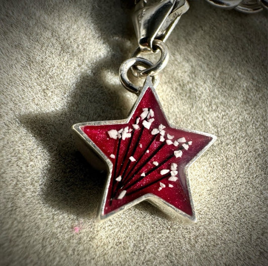 Sterling Silver Clip On Star Bracelet Memorial Charm