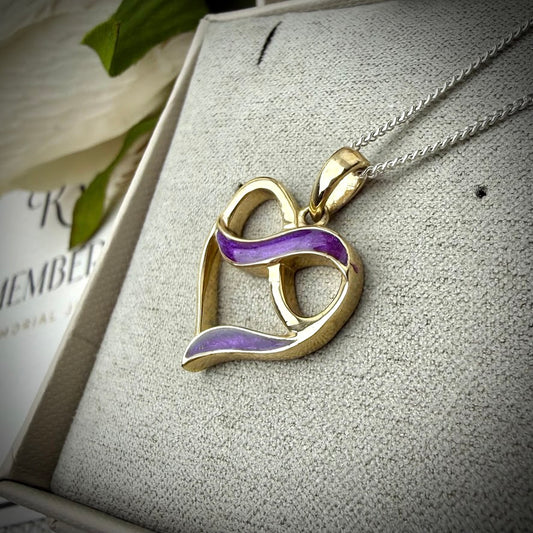 9ct Yellow Gold Heart Infinity Memorial Pendant