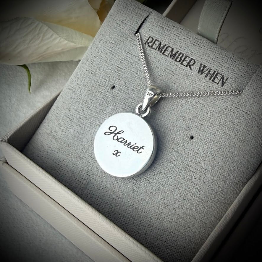 Sterling Silver Simple Round Memorial Pendant
