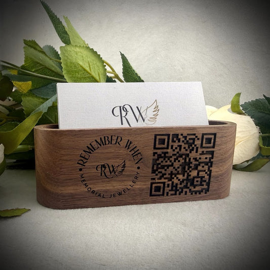 Engraved Wooden Business Card Holder
