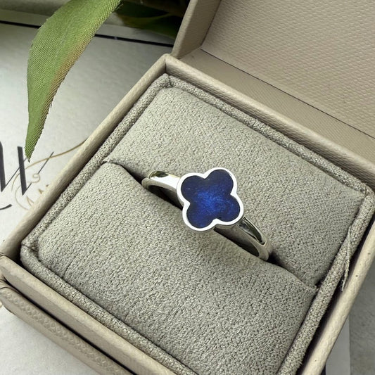 Sterling Silver Clover Memorial Ring