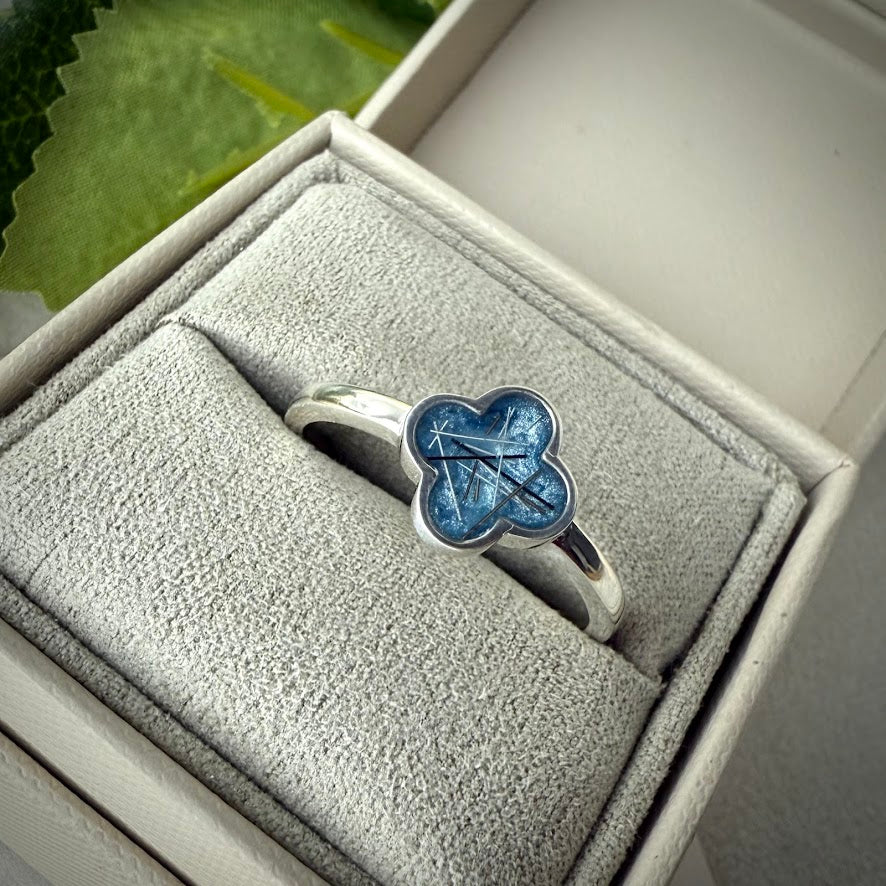 Sterling Silver Clover Memorial Ring