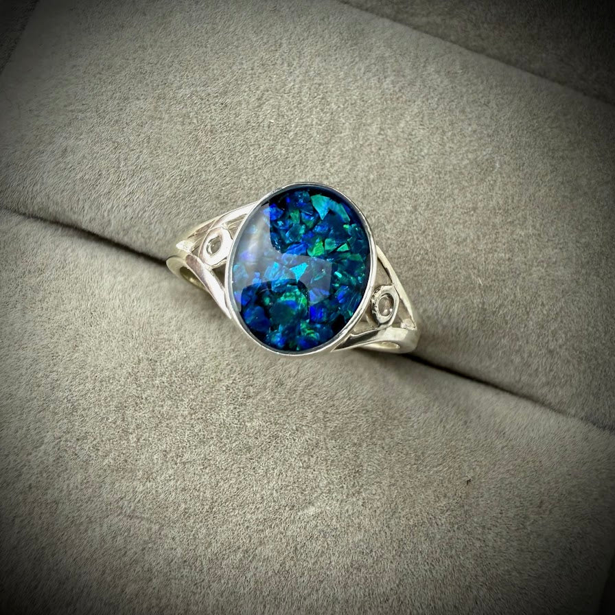 Sterling Silver classic Oval Memorial Ring