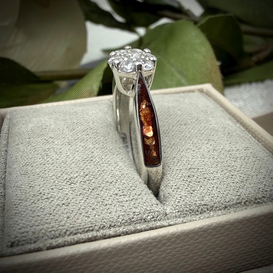 .925 Crystal Cluster Memorial Ring