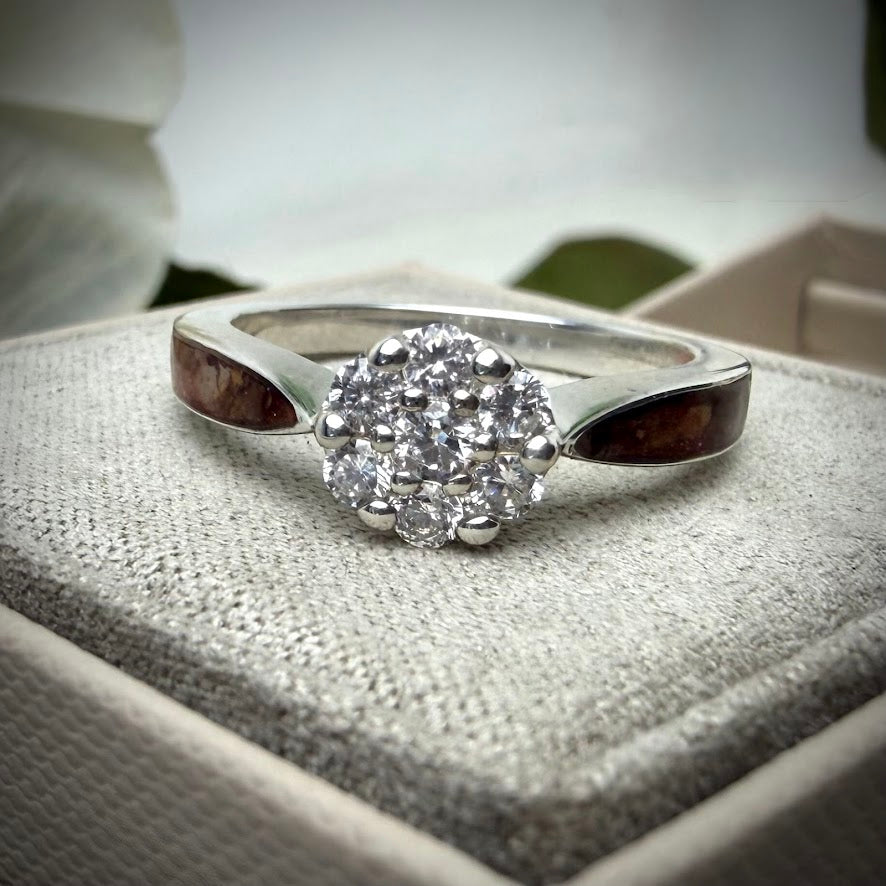 .925 Crystal Cluster Memorial Ring