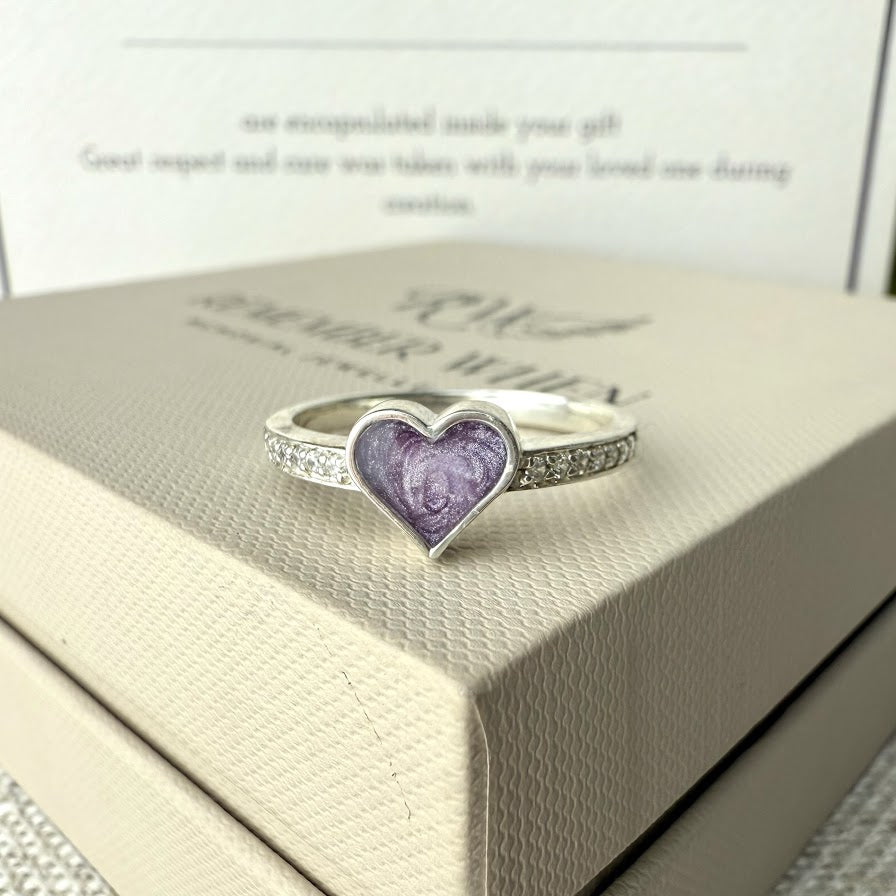 Crystal Heart Memorial Ring