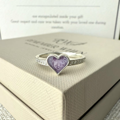 Crystal Heart Memorial Ring