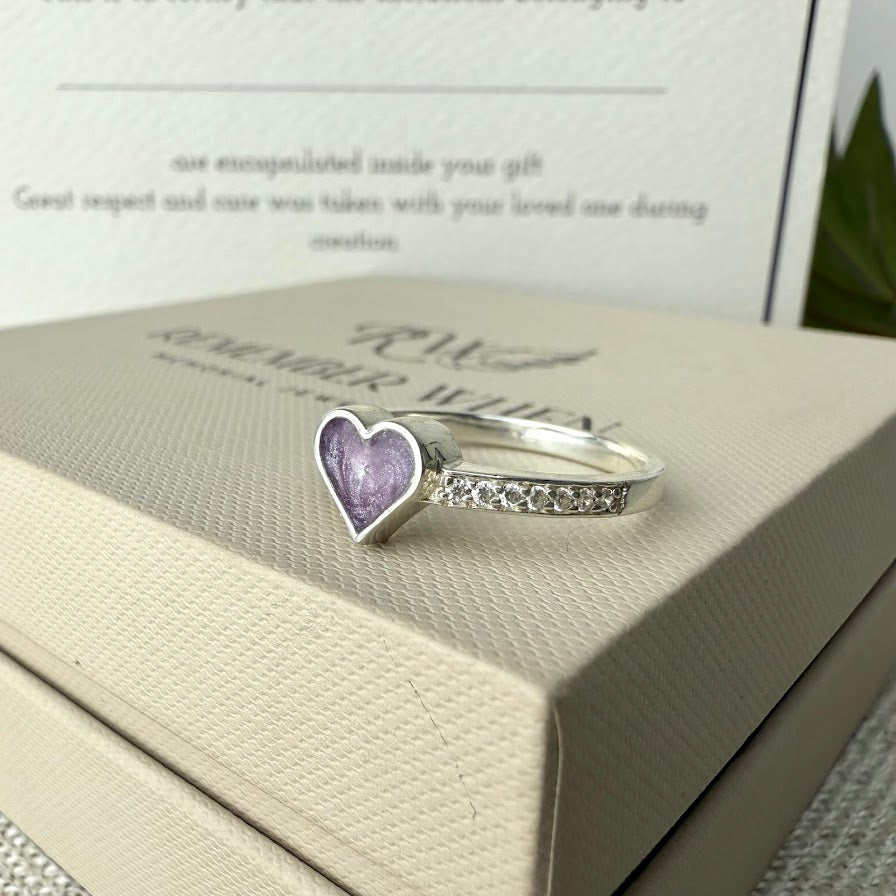 Crystal Heart Memorial Ring