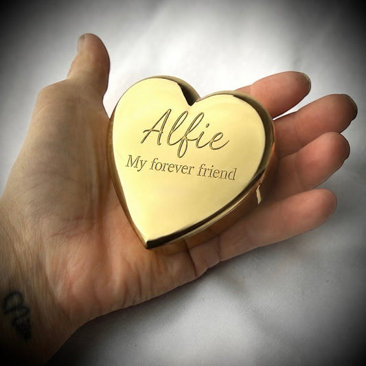 Engraved Gold Heart Keepsake Trinket Box