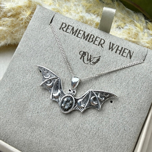 Sterling Silver Bat Memorial Pendant