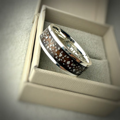 Sterling Silver 8mm Silver Channel Memorial Ring