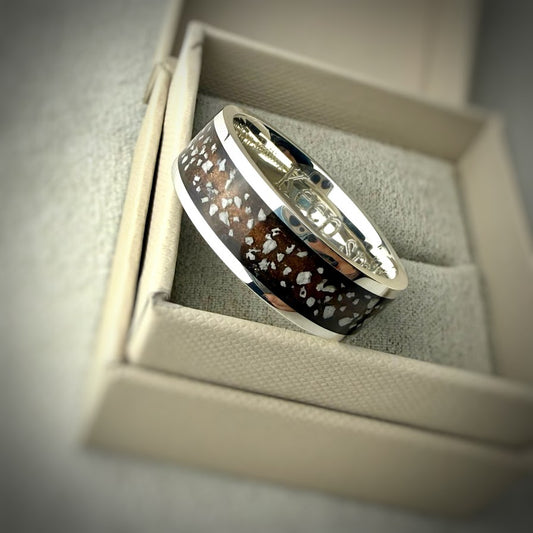 Sterling Silver 8mm Silver Channel Memorial Ring
