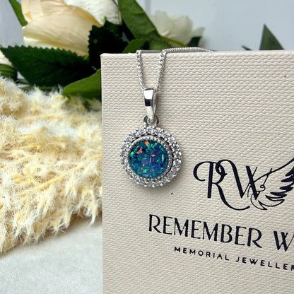 Sterling Silver Crystal Halo Memorial Pendant