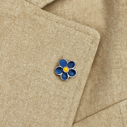 Sterling Silver Forget Me Not/Flower Memorial Brooch/Pin