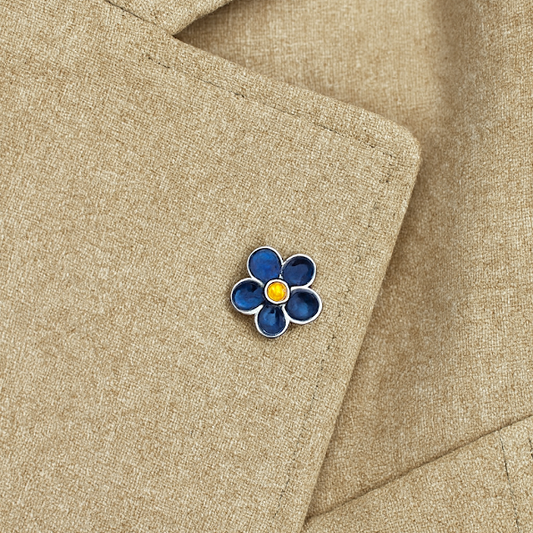 Sterling Silver Forget Me Not/Flower Memorial Brooch/Pin