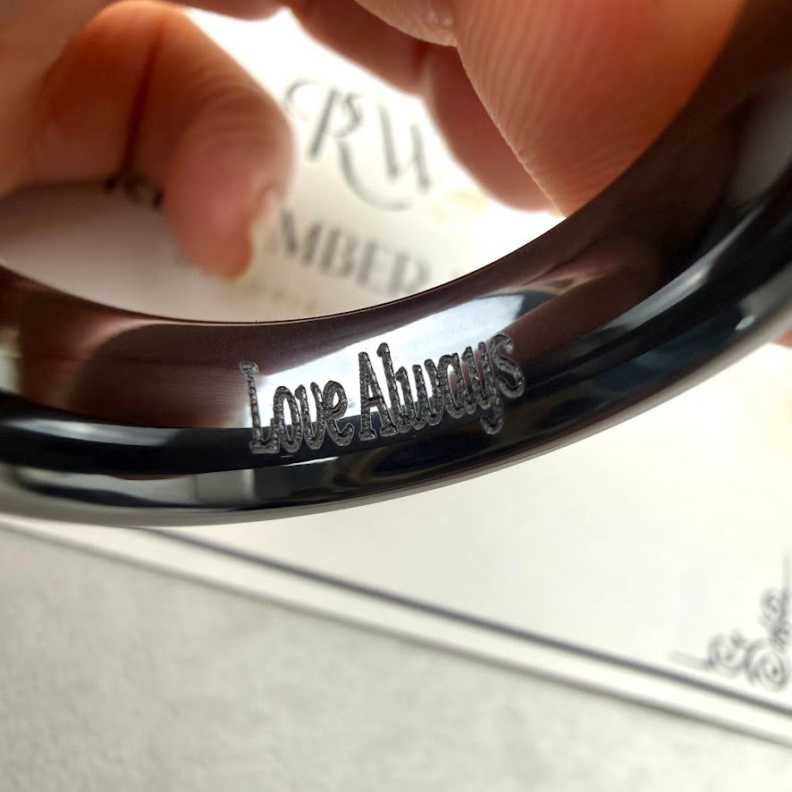 Black Ceramic 8mm Channel Memorial Ring