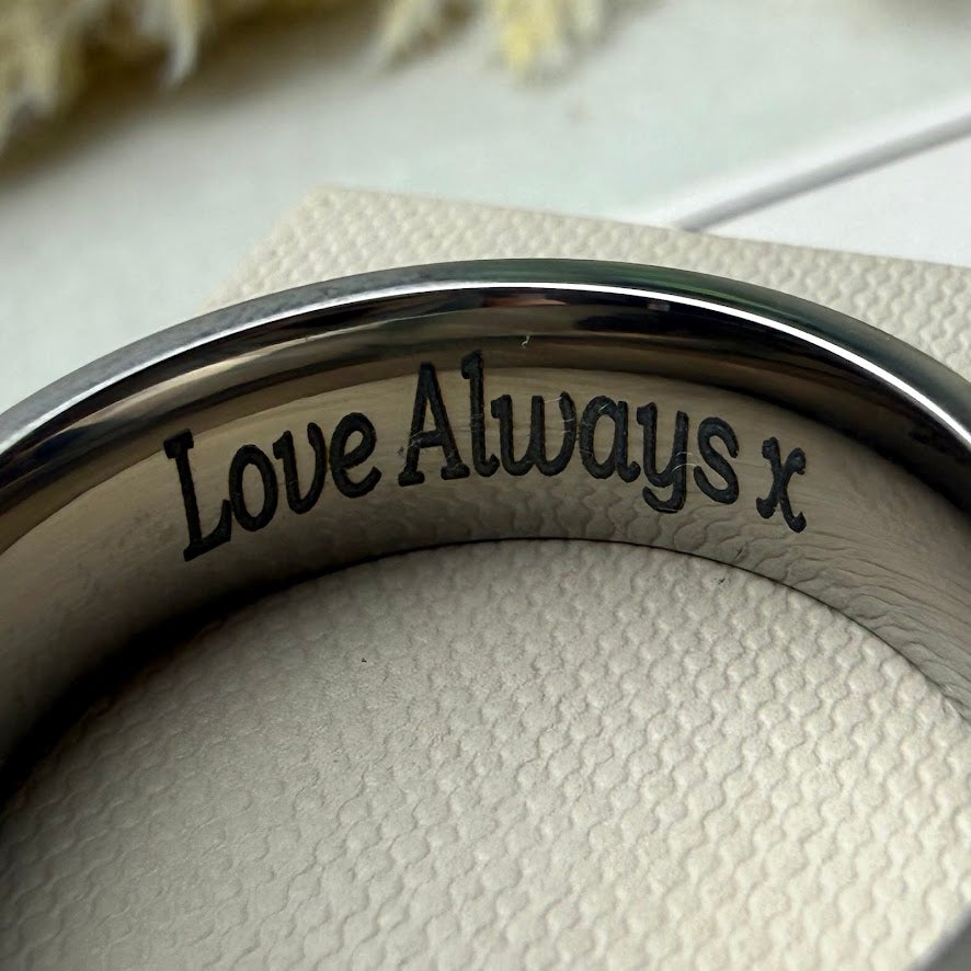 Titanium 8mm Channel Memorial Ring