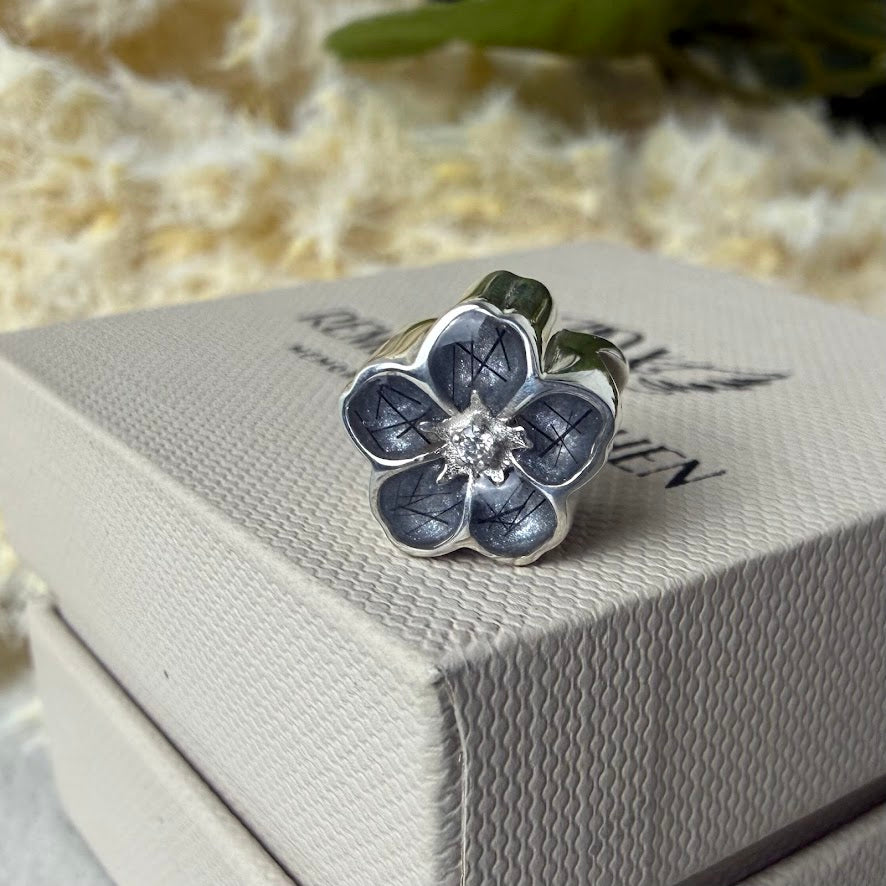 Sterling Silver Forget Me Not/ Flower Bracelet Memorial Charm
