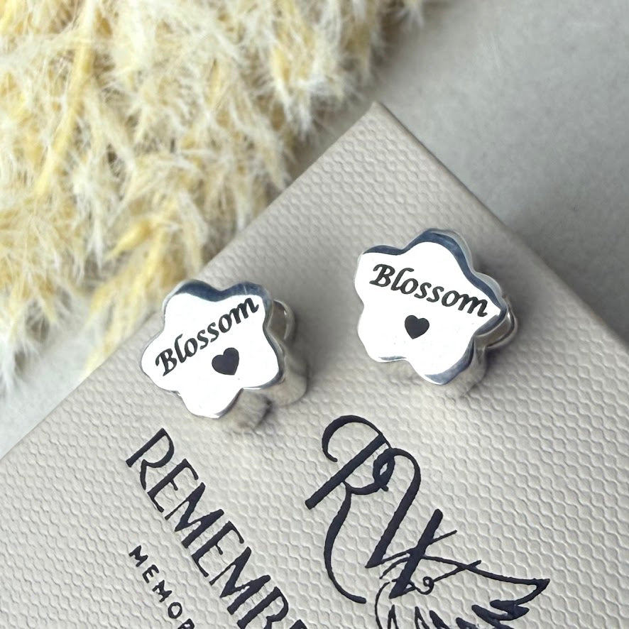 Sterling Silver Forget Me Not/ Flower Bracelet Memorial Charm