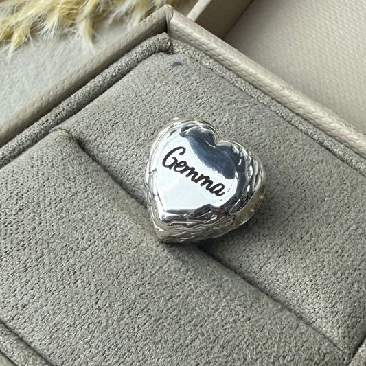 Sterling Silver Angel Wing Heart Memorial Charm