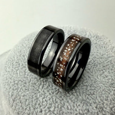 Black Ceramic 6mm Channel Memorial Ring