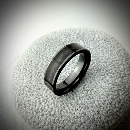 Black Ceramic 6mm Channel Memorial Ring
