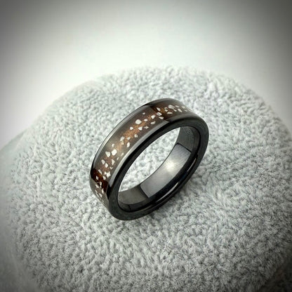 Black Ceramic 6mm Channel Memorial Ring