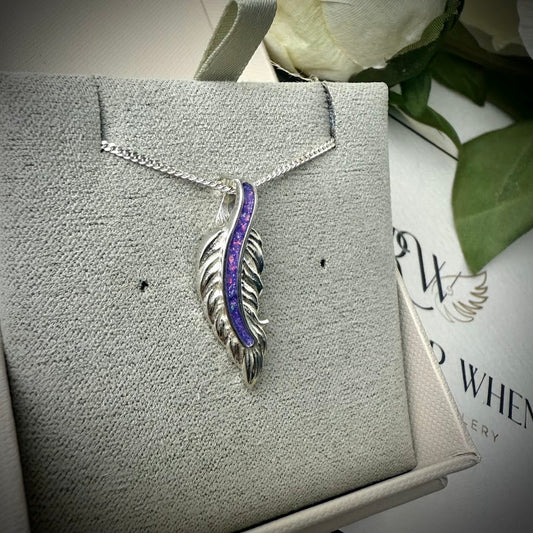 Sterling Silver Feather Memorial Pendant