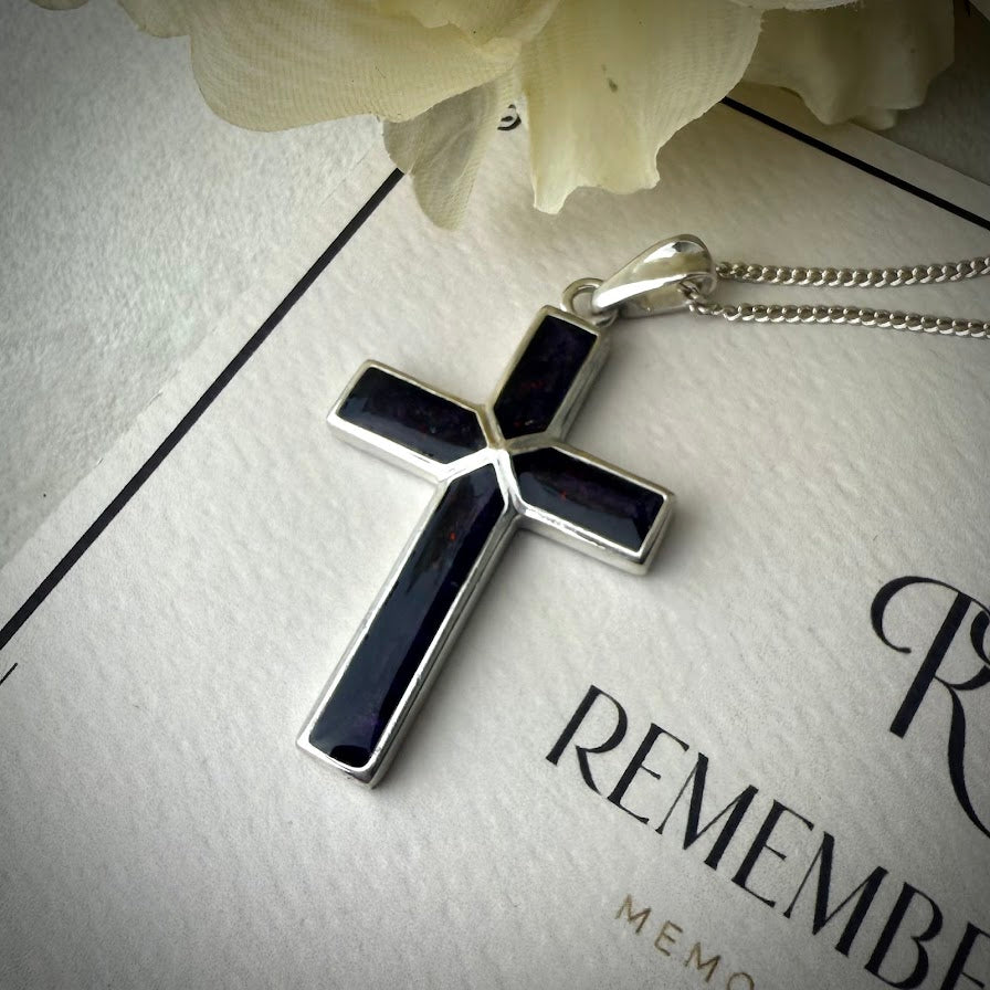 Sterling Silver Heavyweight Cross Memorial Pendant