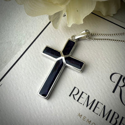 Sterling Silver Heavyweight Cross Memorial Pendant