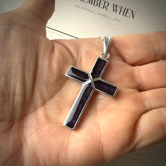 Sterling Silver Heavyweight Cross Memorial Pendant