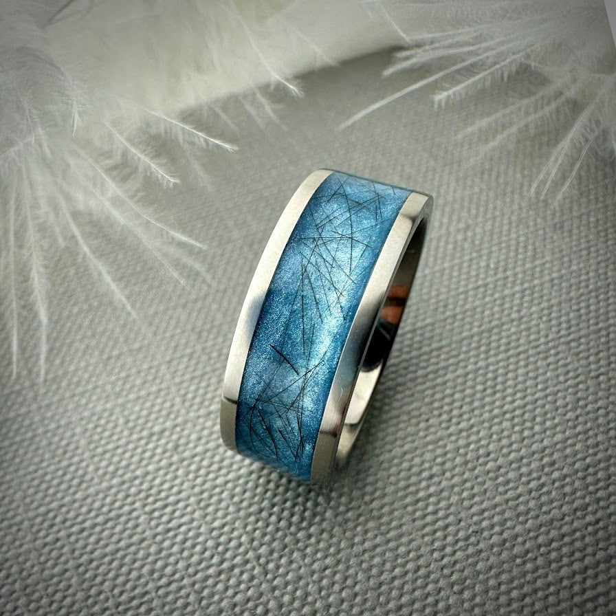 Titanium 8mm Channel Memorial Ring