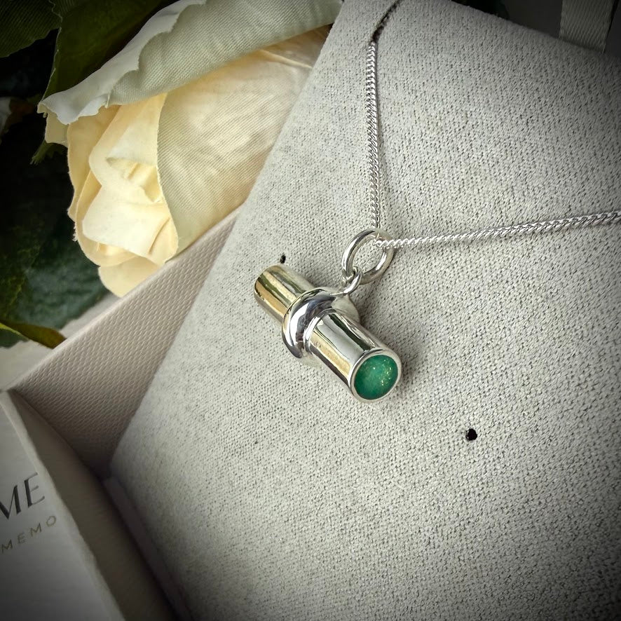 Sterling Silver T-Bar Memorial Pendant