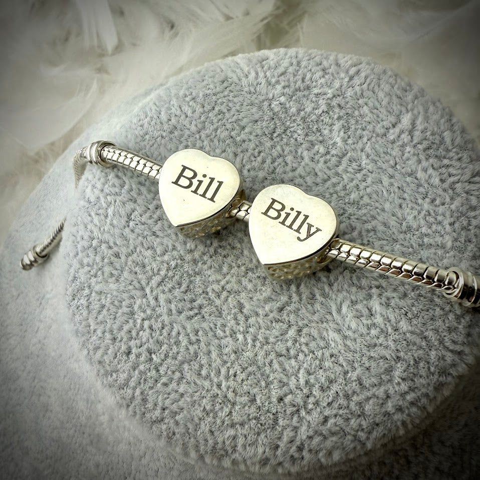 Sterling Silver Crystal Heart Memorial Bracelet Charm