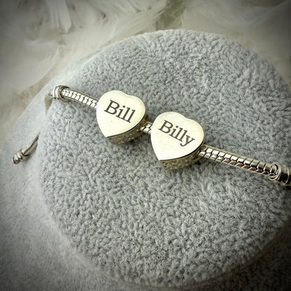Sterling Silver Crystal Heart Memorial Bracelet Charm