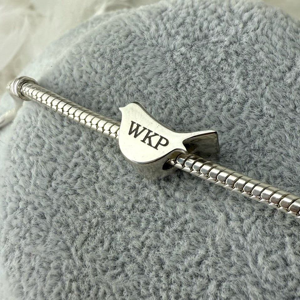 Sterling Silver Robin Bracelet Memorial Charm