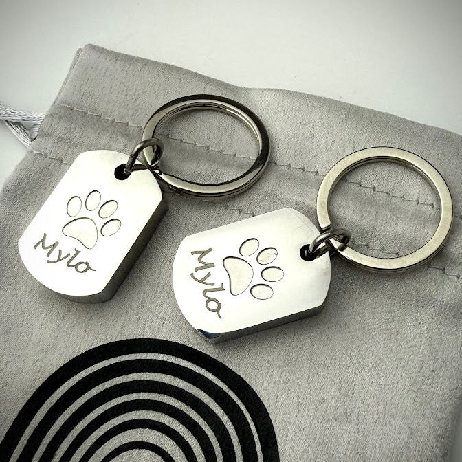Self Fill Paw Urn Memorial Keyring