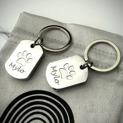 Self Fill Paw Urn Memorial Keyring