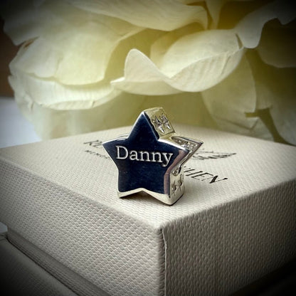 Sterling Silver Crystal Star Bracelet Memorial Charm