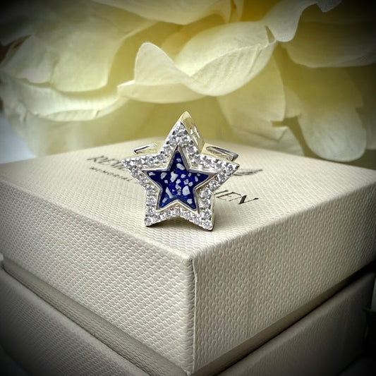 Sterling Silver Crystal Star Bracelet Memorial Charm