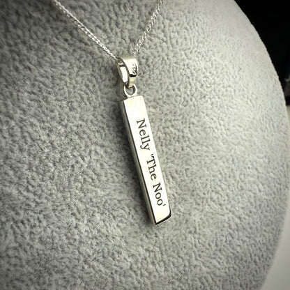 Sterling Silver Bar Memorial Pendant